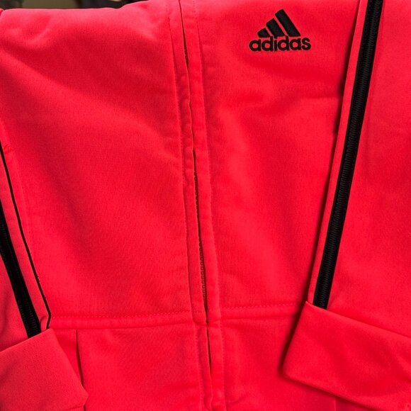 Adidas Baby Girls Ruffle Track Jacket – 18M Pink with black stripes - Picture 7 of 7